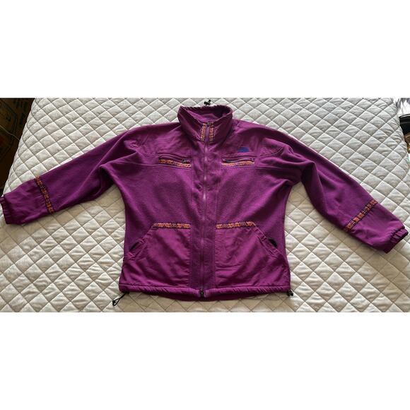 Women's The North Face 92 Rage Retro Fleece Full Zip Jacket Purple Large $120 - Picture 12 of 16